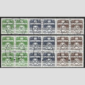 FRIM�RKER DANMARK | 1985 - AFA HS 10 - H�ftesammentryk - Enkelt+Dobbeltstribe - Lux stemplet Lemvig