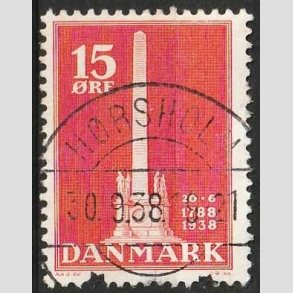 FRIM�RKER DANMARK | 1938 - AFA 244 - Stavnsb�ndet 15 �re r�d - Lux Stemplet H�rsholm