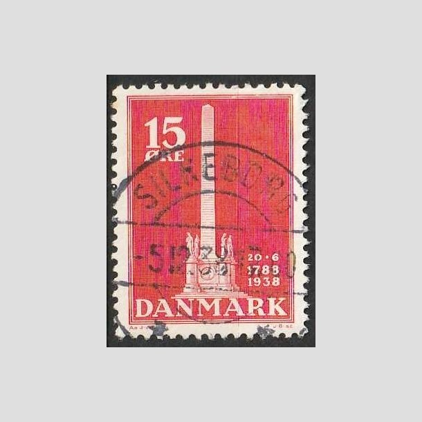 FRIMRKER DANMARK | 1938 - AFA 244 - Stavnsbndet 15 re rd - Lux Stemplet Silkeborg