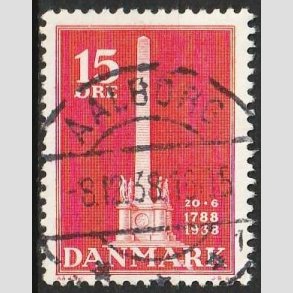 FRIM�RKER DANMARK | 1938 - AFA 244 - Stavnsb�ndet 15 �re r�d - Lux Stemplet Aalborg