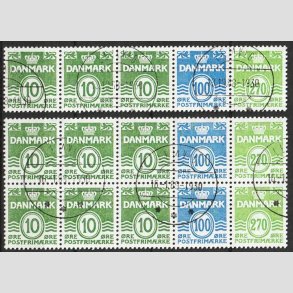 FRIM�RKER DANMARK | 1988 - AFA HS 11 - H�ftesammentryk - Enkelt + Dobbeltstribe - Lux Stemplet