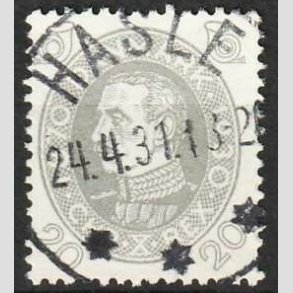 FRIMRKER DANMARK | 1930 - AFA 191 - Chr. X 60 r 20 re gr - Lux Stemplet Hasle