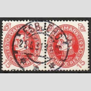 FRIMRKER DANMARK | 1930 - AFA 190 - Chr. X 60 r 15 re rd i par - Lux Stemplet Esbjerg