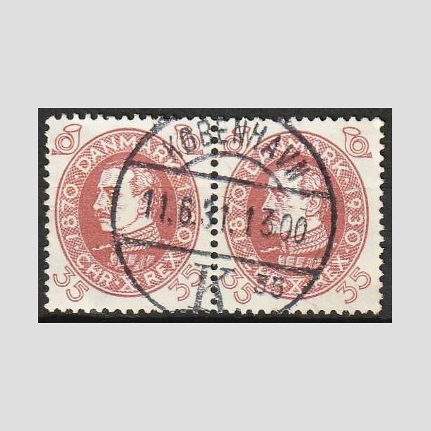 FRIMRKER DANMARK | 1930 - AFA 194 - Chr. X 60 r 35 re rdbrun i par - Lux Stemplet 
