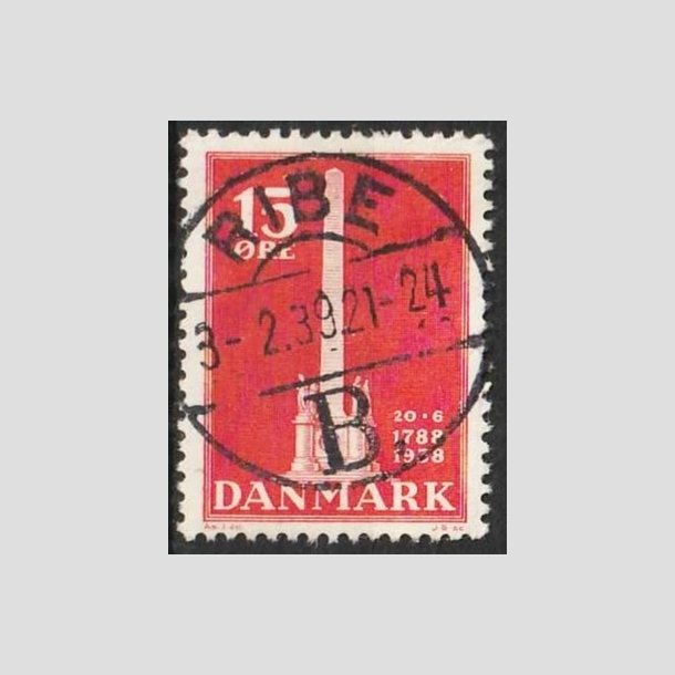 FRIMRKER DANMARK | 1938 - AFA 244 - Stavnsbndet 15 re rd - Lux Stemplet Ribe