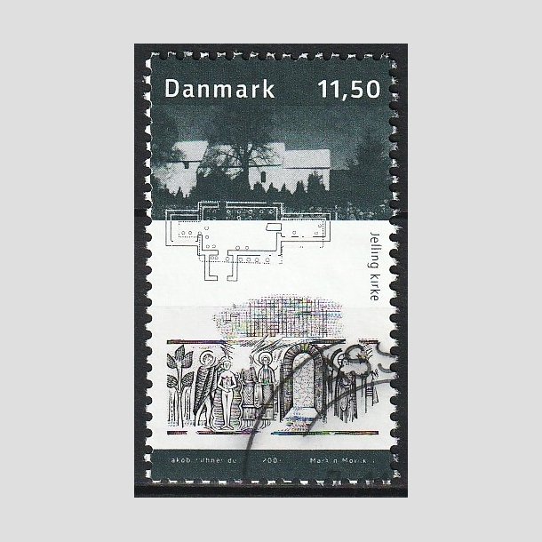 FRIMRKER DANMARK | 2003 - AFA 1366 - Kongernes Jelling - 11,50 Kr. Jelling Kirke - Pnt Stemplet