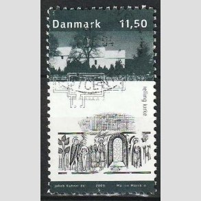 FRIMRKER DANMARK | 2003 - AFA 1366 - Kongernes Jelling - 11,50 Kr. Jelling Kirke - Pnt Stemplet