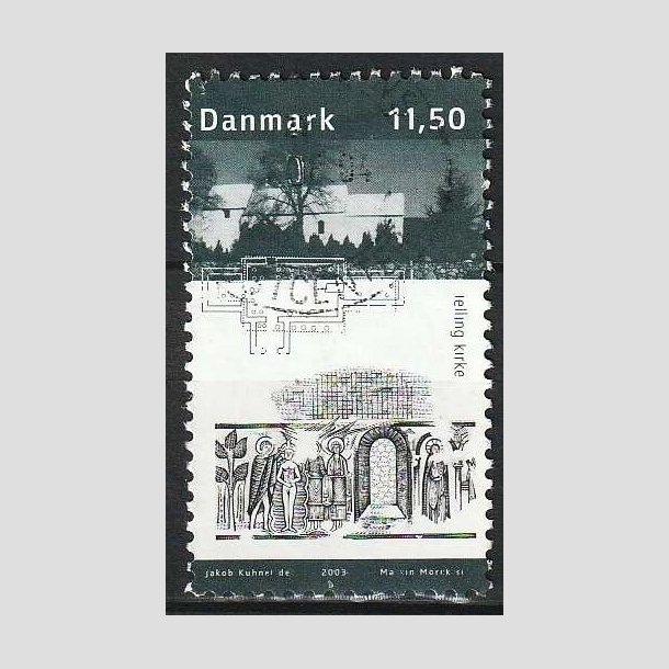 FRIMRKER DANMARK | 2003 - AFA 1366 - Kongernes Jelling - 11,50 Kr. Jelling Kirke - Pnt Stemplet