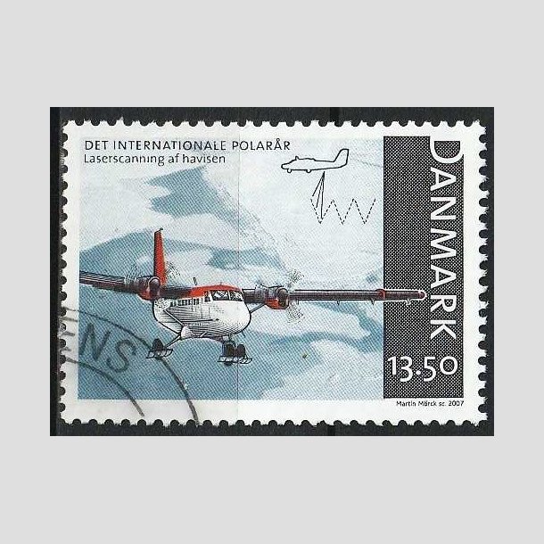 FRIMRKER DANMARK | 2007 - AFA 1498 - Internationalt polarr - 13,50 Kr. flerfarvet - Pnt stemplet