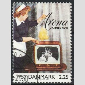 FRIMRKER DANMARK | 2000 - AFA 1260 - 1900-tallet. Serie 3. - 12,25 Kr. Kommunikation 1957 - Pnt Stemplet
