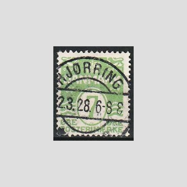 FRIMRKER DANMARK | 1926-30 - AFA 167 - Blgelinie 7 re lysgrn - Lux Stemplet Hjrring