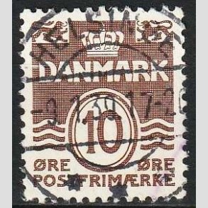FRIMRKER DANMARK | 1937 - AFA 235 - Blgelinie 10 re brun - Pragt Stemplet Helsinge