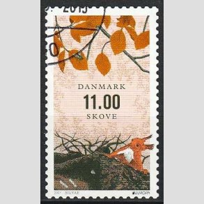 FRIMRKER DANMARK | 2011 - AFA 1659 - Europamrker, skove - 11,00 Kr. flerfarvet - Pnt hjrnestemplet