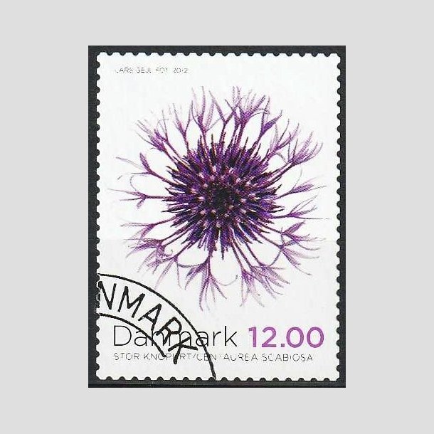 FRIMRKER DANMARK | 2012 - AFA 1716 - Efterrsblomster - 12,00 Kr. flerfarvet - Pnt hjrnestemplet