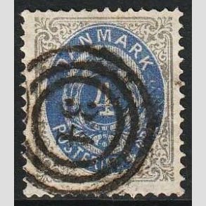 FRIM�RKER DANMARK | 1875 - AFA 23a - 4 �re gr�/ultramarin - P�nt Stemplet 34
