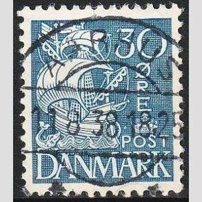 FRIM�RKER DANMARK | 1934 - AFA 215 - Karavel 30 �re bl� Type I - Lux stemplet Aarhus