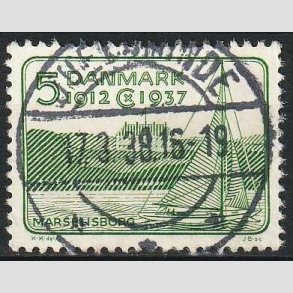 FRIM�RKER DANMARK | 1937 - AFA 239 - Chr. X 25 �re jubil�um 5 �re gr�n - Lux Stemplet Juelsminde