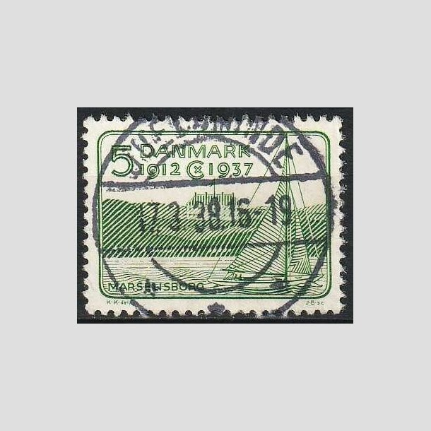 FRIMRKER DANMARK | 1937 - AFA 239 - Chr. X 25 re jubilum 5 re grn - Lux Stemplet Juelsminde