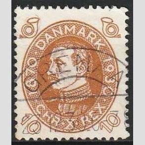 FRIMRKER DANMARK | 1930 - AFA 189 - Chr. X 60 r 10 re brun - Lux Stemplet Grenaa