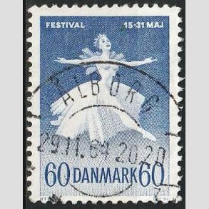 FRIM�RKER DANMARK | 1962 - AFA 406 - Ballet og musik - 60 �re bl� - Pragt Stemplet �lborg