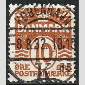 FRIM�RKER DANMARK | 1930 - AFA 185a - B�lgelinie 10 �re r�dbrun - Lux Stemplet 