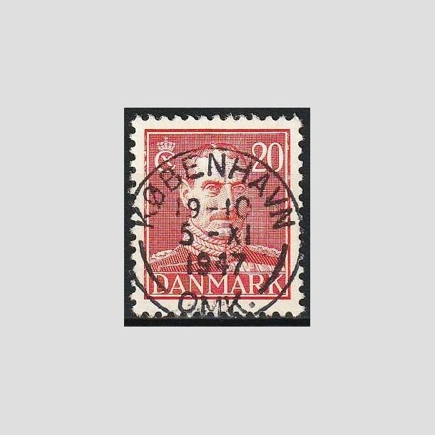 FRIMRKER DANMARK | 1942-44 - AFA 276 - Chr. X 20 re rd - Lux Stemplet