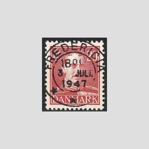 FRIMRKER DANMARK | 1942-44 - AFA 276 - Chr. X 20 re rd - Lux Stemplet Fredericia