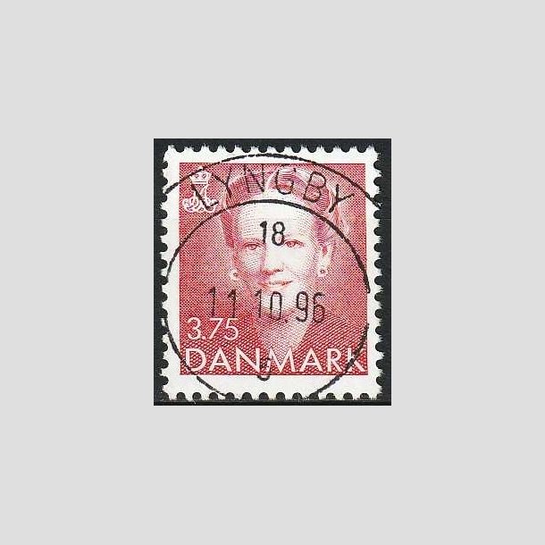 FRIMRKER DANMARK | 1992 - AFA 1017 - Dronning Margrethe - 3,75 Kr. rd - Pragt Stemplet Lyngby
