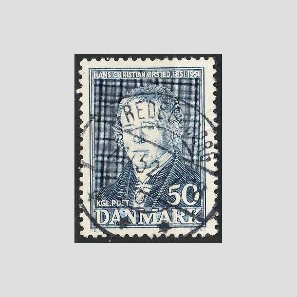 FRIMRKER DANMARK | 1951 - AFA 330 - Hans Christian rsted - 50 re bl - Lux Stemplet Fredensborg