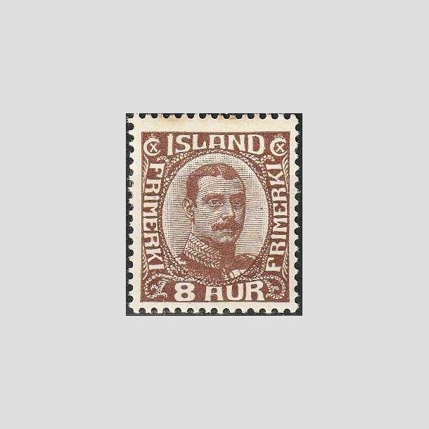 FRIMRKER ISLAND | 1920 - AFA 88 - Kong Christian X - 8 aur brun - Ubrugt