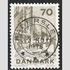 FRIM�RKER DANMARK | 1978 - AFA 664 - Dansk fiskeri - 70 �re olivengr�n - Pragt Stemplet Haderslev