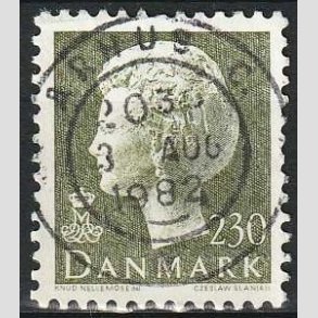 FRIMRKER DANMARK | 1981 - AFA 716 - Dronning Margrethe - 230 re sortgrn - Pragt Stemplet