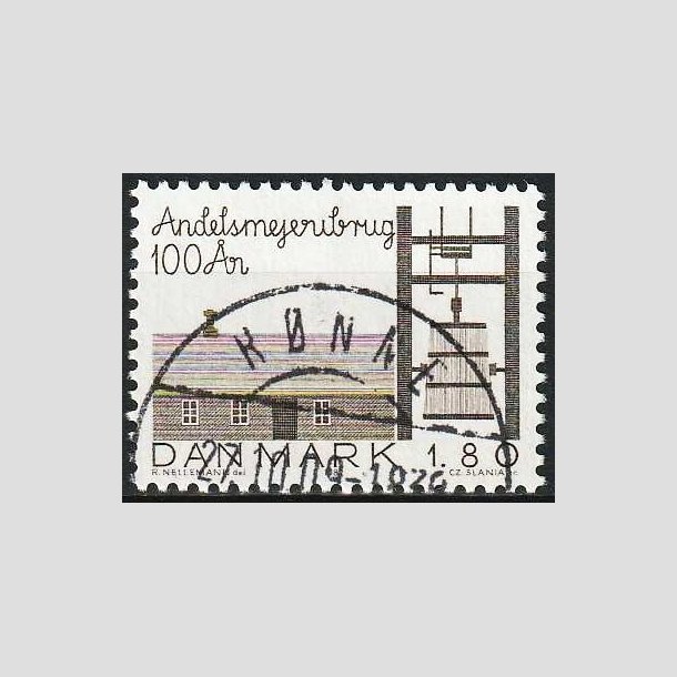 FRIMRKER DANMARK | 1982 - AFA 754 - Andelmejeribruget 100 r - 1,80 Kr. brun - Pragt Stemplet Rnne