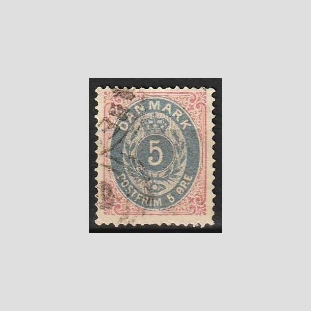 FRIMRKER DANMARK | 1875 - AFA 24 - 5 re rd/bl - Stemplet