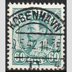 FRIMRKER DANMARK | 1934 - AFA 210 - Chr. X 60 re blgrn - Lux Stemplet