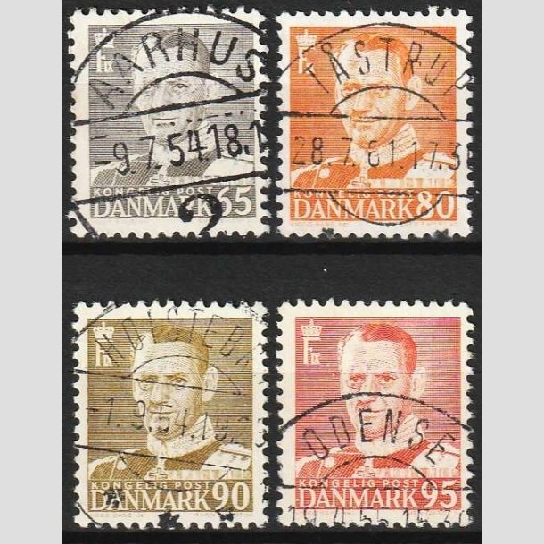 FRIMRKER DANMARK | 1952-53 - AFA 340-43 - Fr. IX - 65 - 95 re - Lux Stemplet