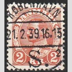 FRIMRKER DANMARK | 1934 - AFA 212 - Chr. X 2 Kr. brunrd - Lux Stemplet 