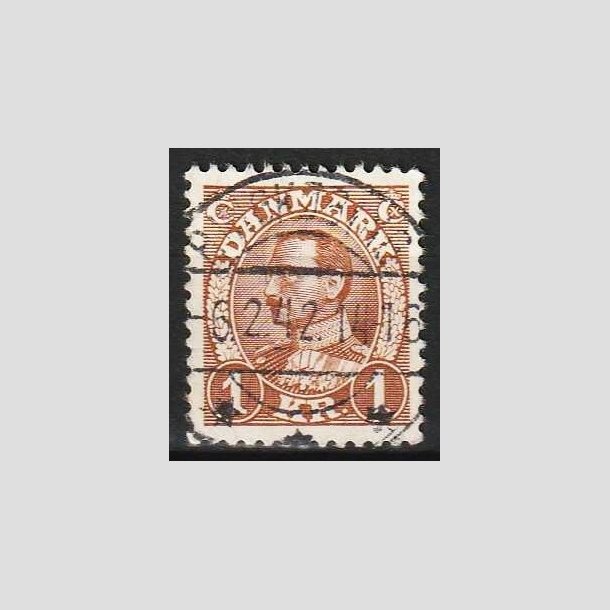 FRIMRKER DANMARK | 1934 - AFA 211 - Chr. X 1 Kr. brun - Lux Stemplet