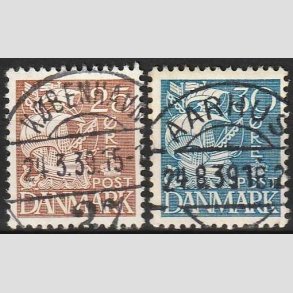 FRIM�RKER DANMARK | 1934 - AFA 214+215 - Karavel - 25 + 30 �re Type I - Lux Stemplet