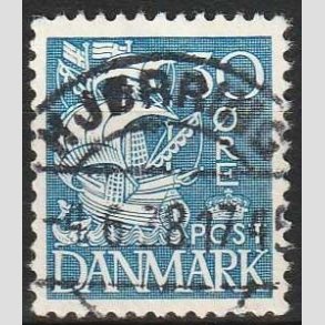 FRIM�RKER DANMARK | 1934 - AFA 215 - Karavel 30 �re bl� Type I - Lux stemplet Hj�rring