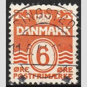 FRIMRKER DANMARK | 1940 - AFA 254 - Blgelinie 6 re orangegul - Lux Stemplet Ringsted