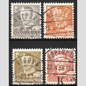 FRIM�RKER DANMARK | 1952-53 - AFA 340-43 - Fr. IX - 65 - 95 �re - Lux Stemplet
