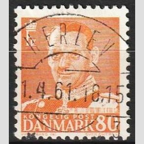 FRIMRKER DANMARK | 1952-53 - AFA 341 - Fr. IX 80 re orange - Lux Stemplet Herlev