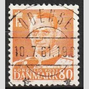 FRIMRKER DANMARK | 1952-53 - AFA 341 - Fr. IX 80 re orange - Lux Stemplet Odense