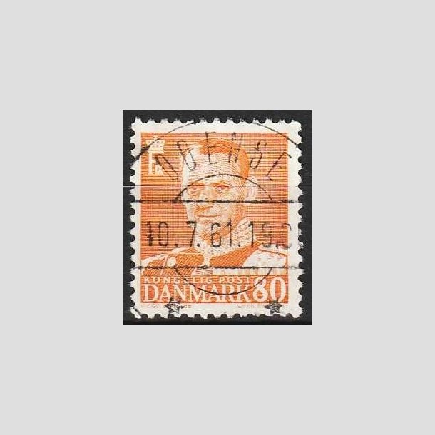 FRIMRKER DANMARK | 1952-53 - AFA 341 - Fr. IX 80 re orange - Lux Stemplet Odense