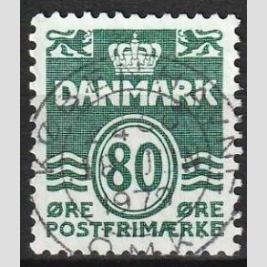 FRIM�RKER DANMARK | 1979 - AFA 675 - B�lgelinie 80 �re m�rkgr�n - Lux Stemplet