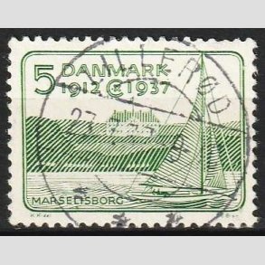 FRIM�RKER DANMARK | 1937 - AFA 239 - Chr. X 25 �re jubil�um 5 �re gr�n - Lux Stemplet Liller�d