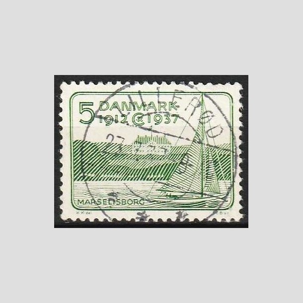 FRIMRKER DANMARK | 1937 - AFA 239 - Chr. X 25 re jubilum 5 re grn - Lux Stemplet Lillerd