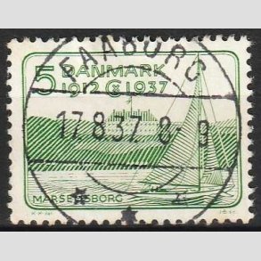 FRIMRKER DANMARK | 1937 - AFA 239 - Chr. X 25 re jubilum 5 re grn - Lux Stemplet Faaborg