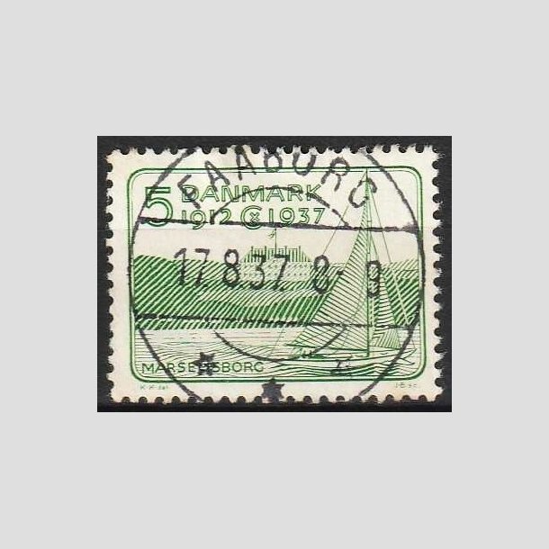 FRIMRKER DANMARK | 1937 - AFA 239 - Chr. X 25 re jubilum 5 re grn - Lux Stemplet Faaborg